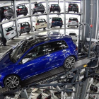 Almacén inteligente de coches de Volkswagen en Wolfsburg.