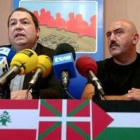 Barrena y Alkain. dirigentes de Batasuna, dan una rueda de prensa