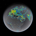 Imagen facilitada por la revista ‘Science Advances’ de Europa y África con la contaminación lumínica. EFE