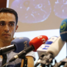 Alberto Contador, en la rueda de prensa de este martes en Madrid.