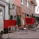 Obras de reforma del centro de transformación de electricidad de Iberdrola en la calle Maravillas