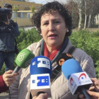 La sevillana Maria Salmeron en declaraciones a los periodistas hoy en Sevilla.
