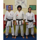 Sandra, Fernando, Alba y Camino, de izquierda a derecha, alumnos del maestro Manuel Ortega.