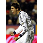 Morata celebra uno de sus goles con el Madrid.