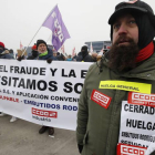 Trabajadores de Embutidos Rodríguez en huelga el pasado mes de enero