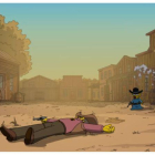 Imagen de la presentación del episodio 636 de Los Simpson, en el que se rinde homenaje a la histórica La ley del revólver.