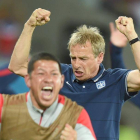 Jürgen Klinsmann, eufórico tras marcar EEUU el 2-1.