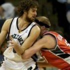 Gasol en un partido de la NBA con los Grizzlies
