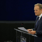 El presidente del Consejo Europeo, Donald Tusk, en la Eurocámara.