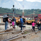 Familias de migrantes centroamericanos.