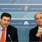 Fernández Carriedo y el alcalde de Ávila, Miguel Ángel García Nieto, durante la rueda de prensa