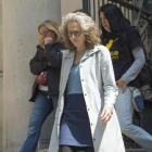 Estger Quintana, saliendo de la Audiencia de Barcelona tras declarar en el juicio, en abril del 2016