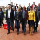 María Eugenia Gancedo, arropada por Luis Tudanca y los miembros de su candidatura.
