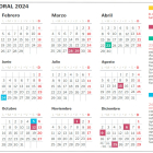 El calendario de días inhábiles en 2024. DL