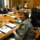 La consejera de Medio Ambiente, María Jesús Ruiz, en la reunión sobre el parque natural de Picos de