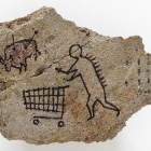 Obra de arte rupestre de Banksy. /