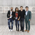 Manel Fuentes con el jurado de 'Top dance', formado por David Bustamante, Mónica Cruz y Rafael Amargo.