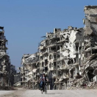 Destrucción en la ciudad vieja de Homs.