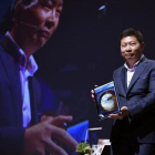 Richard Yu, de la compañia china Huawei, en la presentación del Matebook en el Mobile World Congress.