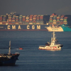 El buque Open Arms, a su llegada al muelle de San Roque