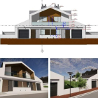 Plano y simulación de las viviendas adosadas que se construirán en Carracedelo. DL