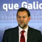 Mariano Rajoy al término del Comité Ejecutivo Nacional de su partido que se desarrolló ayer en Vigo