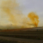 La nube amarilla fotografiada el sábado en Santo Tomás.