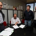 José Antonio Turrado, Pedro Cañón y Marino Fernández, en el registro de la candidatura de Asaja