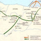 Movimientos del ejército romano en Asturia
