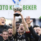 El Ajax celebra la consagración de la Copa de Holanda.