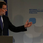 Rajoy, en la presentación del informe anual de la Comisión para la Reforma de las Administraciones Públicas.