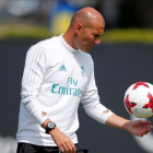 Zidane, durante un entremiento con el Madrid en Los Ángeles.