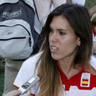 Anna Cruz atiende a la prensa en la Villa Olímpica de Río de Janeiro.