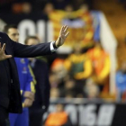 Benítez, en el partido de este pasado domingo en Mestalla.