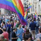 Concentración del colectivo LGTBI en Barcelona en junio pasado.