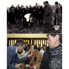 Entre la imagen de arriba y la de abajo ha pasado medio siglo. En la primera se ve a Patricio Vara colocando la primera piedra. En la segunda, el presidente de la Diputación en su última visita a Cosamai.