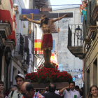 La imagen del Santísimo Cristo en la procesión.