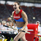 Isinbayeva dejó claro que a pesar del paso de los años su liderazgo en pértiga no admite dudas.