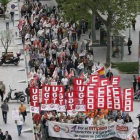 Vista aérea de la calle de Alcalá de Madrid durante la manifestación del Primero de Mayo.