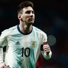 Messi, en el amistoso que perdió Argentina en el Wanda ante Venezuela.