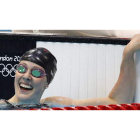 La estadounidense Missy Franklin celebra su victoria en los 100 metros espalda en los Juegos de Londres 2012.