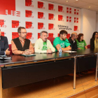 Miembros de la plataforma, en la rueda de prensa de ayer.