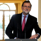 El presidente del Gobierno, Mariano Rajoy, en la rueda de prensa ofrecida el 29 de diciembre en La Moncloa.