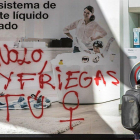Pintada feminista el 8 de marzo del 2018 en Valencia.