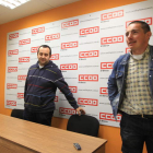 Ursicino Sánchez y José Peláez, ayer en la sede de CC.OO.