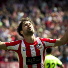 Diego celebra su gol en el partido ante el Getafe.