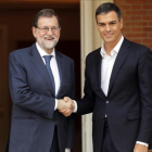 Mariano Rajoy y Pedro Sánchez, durante la reunión que mantuvieron el pasado 7 de septiembre en la Moncloa.