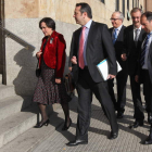 Los responsables del Ministerio, ayer, a su llegada a los juzgados de Sáenz de Miera.
