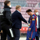 El futuro de Messi y Koeman en el Barça no está claro. A. GARCÍA