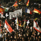 Manifestación del movimiento islamófobo Pegida, el pasado 12 de enero, en Dresde.